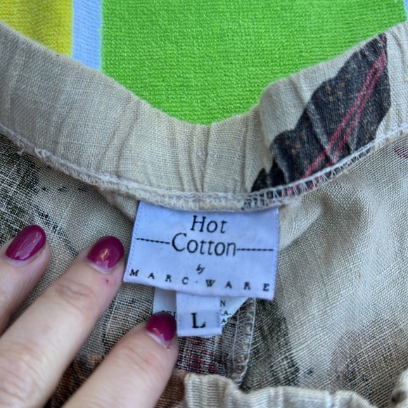 💚🤎💚Hot Cotton Marc Ware large linen pants flax floral - Picture 8 of 9